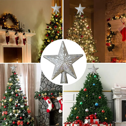 Silver Christmas Tree Star Topper