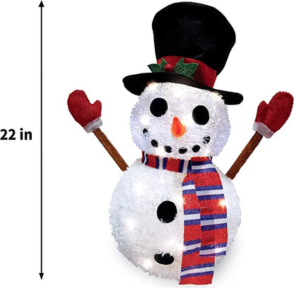 LED Collapsible Snowman Christmas Yard Light 22in