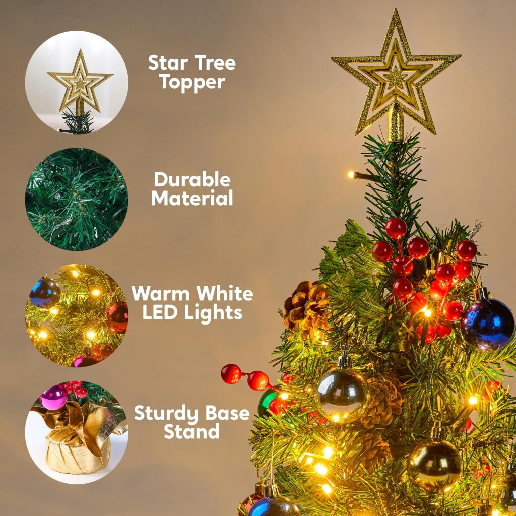 24in Gold Tabletop Mini Christmas Tree