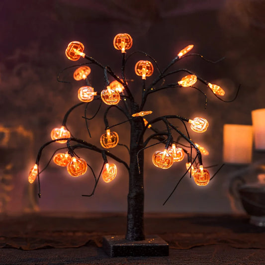 LED Spooky Tree Orange Pumpkin 1.5ft