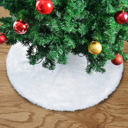 Faux Fur Christmas Tree Skirt Decoration 48in