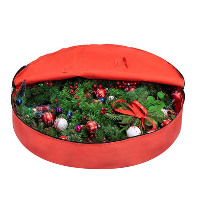 2pcs Red Large Christmas Wreath Storage Bags 36in