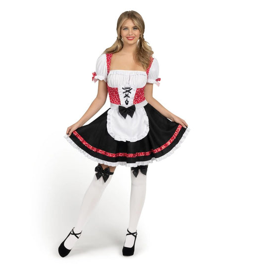 Women Black and Red German Oktoberfest Costume Set