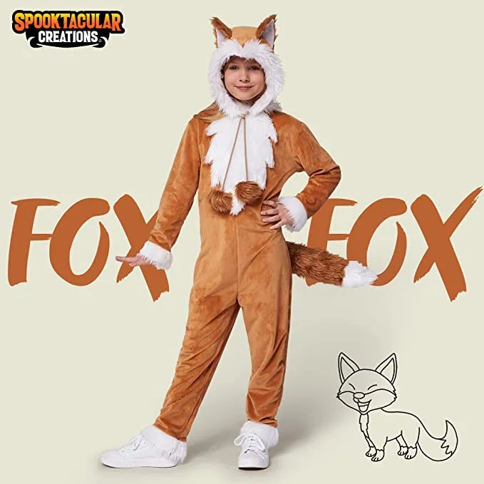 Girls Orange Fox Halloween Costume- L