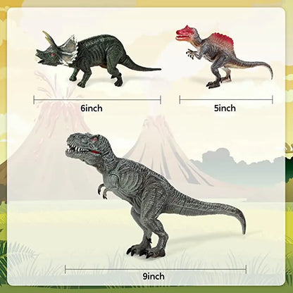 18pcs Realistic Dinosaur Figures 5in to 9in