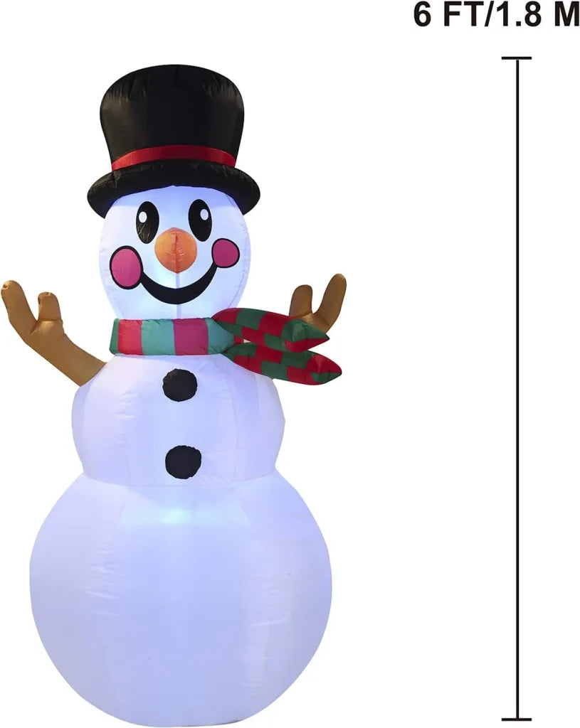 6ft Tall LED Inflatable Snowman Decoration