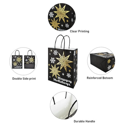 32pcs Black & Gold Christmas Treat Bags