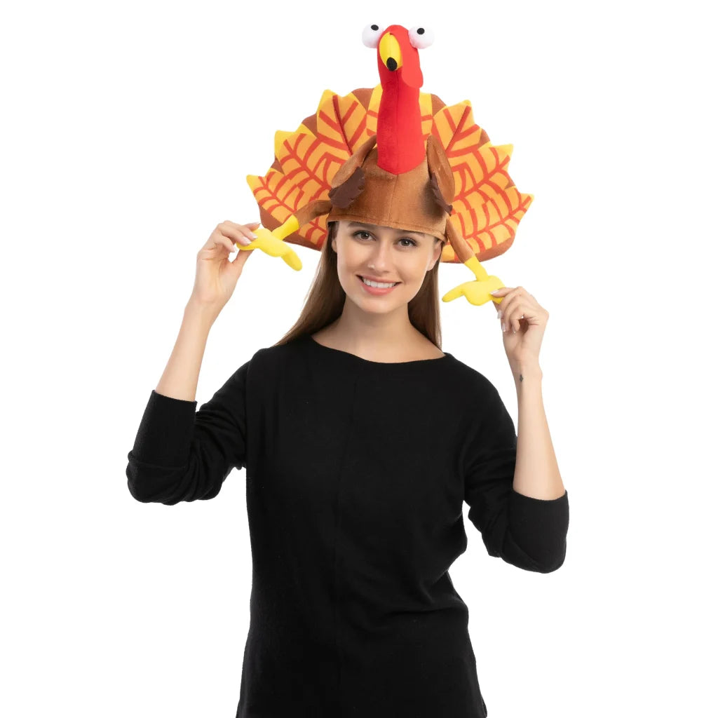 2Pcs Turkey Sitting Hats Silly