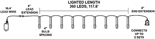 360 LED Warm White Christmas String Lights 117.8ft