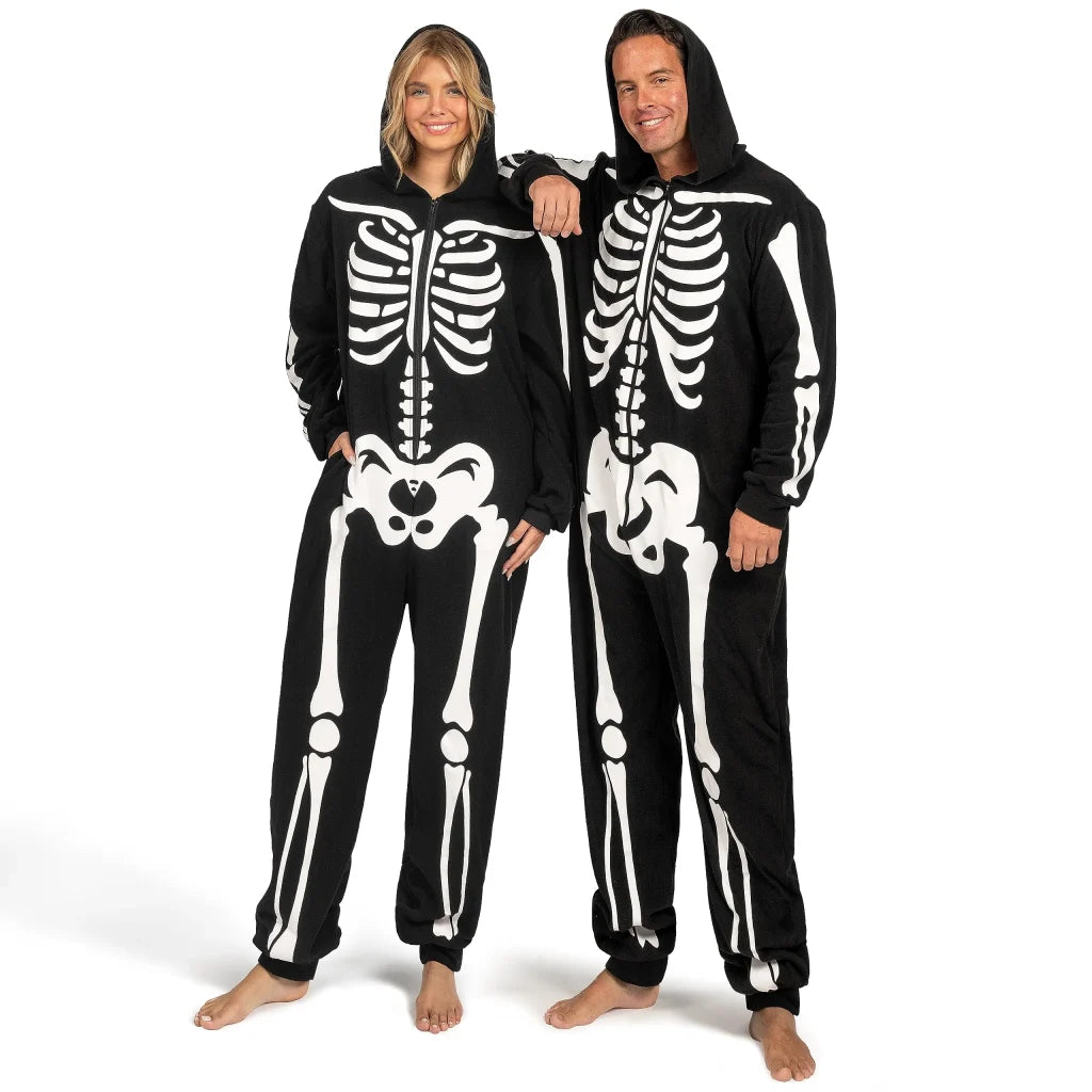 Mens Skeleton Jumpsuit Costume