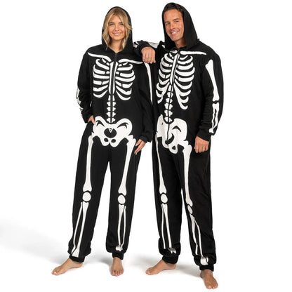 Mens Skeleton Jumpsuit Costume