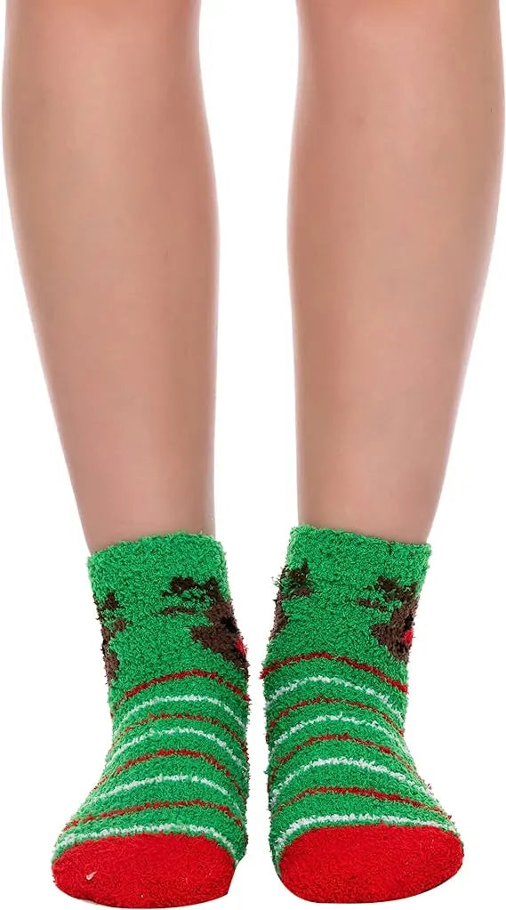 6pcs Christmas Fuzzy Socks