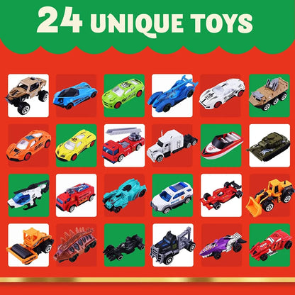 24 Days Die Cast Vehicle Toys Advent Calendar