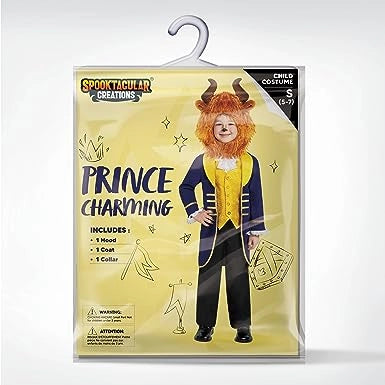 Blue Prince Charming Outfit with Beast Hood for Kids