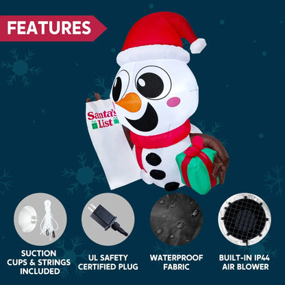 3.5ft Tall Christmas Inflatable Snowman