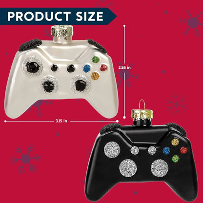 2pcs Christmas Glass Game Controller Ornament