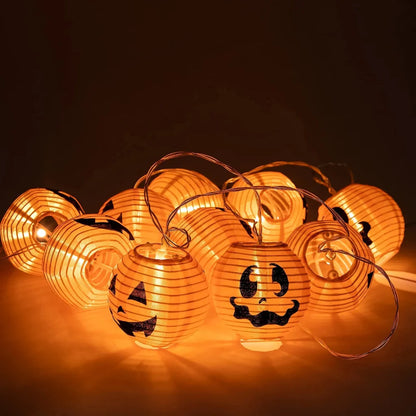 12-Count 9.84ft LED Orange Pumpkin Halloween String Lights