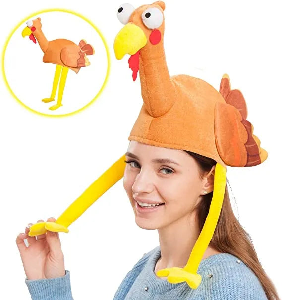 Plush Turkey Gobbler with Long Neck Hat