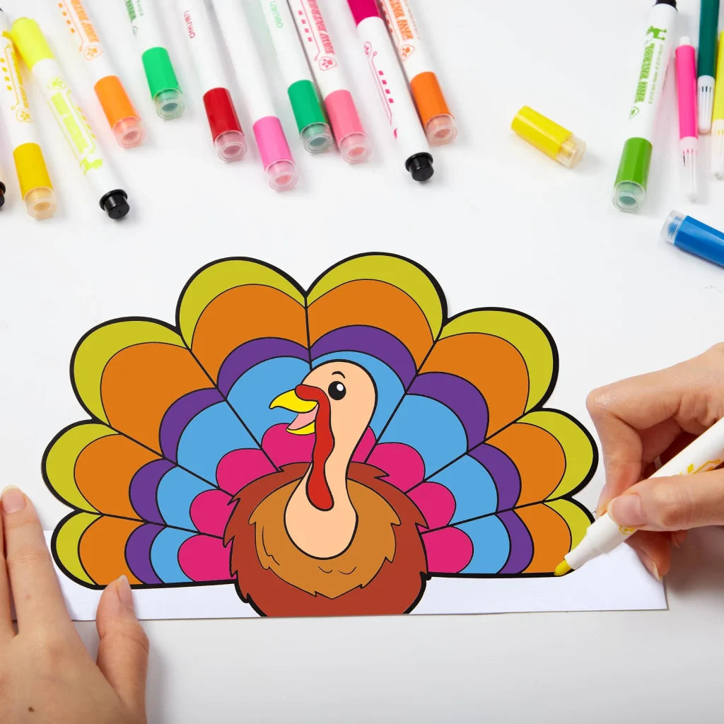 24Pcs Thanksgiving Coloring Headbands