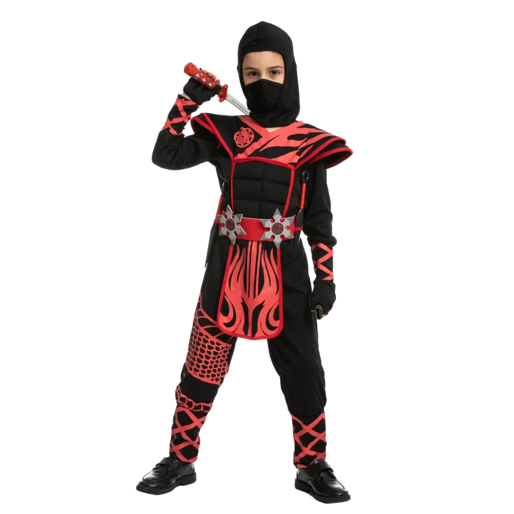 Boys Red and Black Ninja Halloween Costume