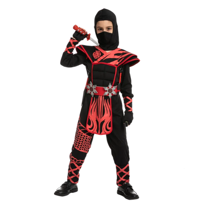 Boys Red and Black Ninja Halloween Costume