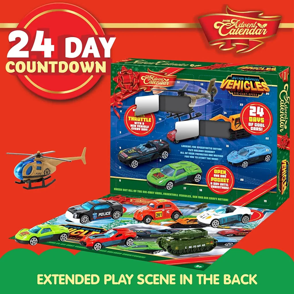 24 Days Christmas Vacation Advent Calendar with Diecast Car