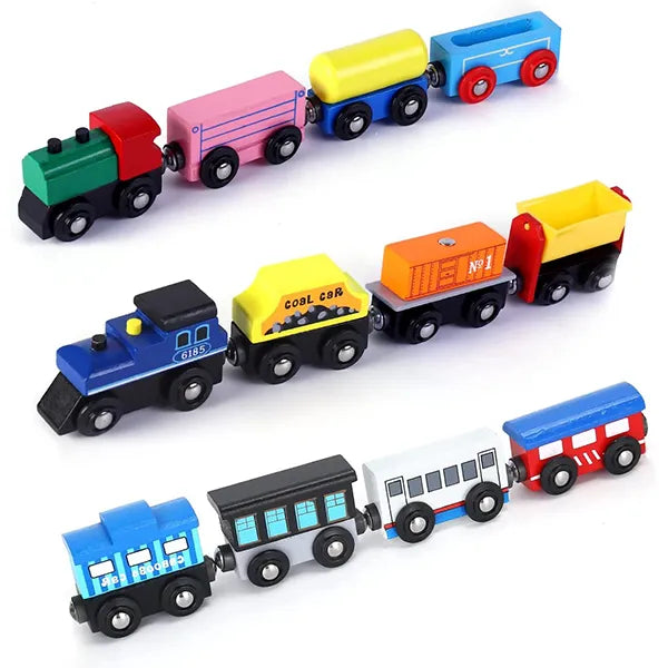 12pcs Wooden Magnetic Train Advent Calendar for Christmas