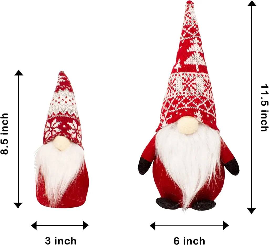 6pcs Christmas Family Gnome Plush Decorations Set