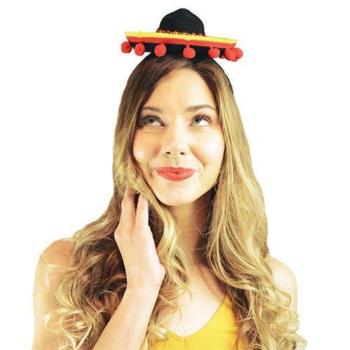 Cinco De Mayo Fiesta Fabric And Straw Sombrero Headbands