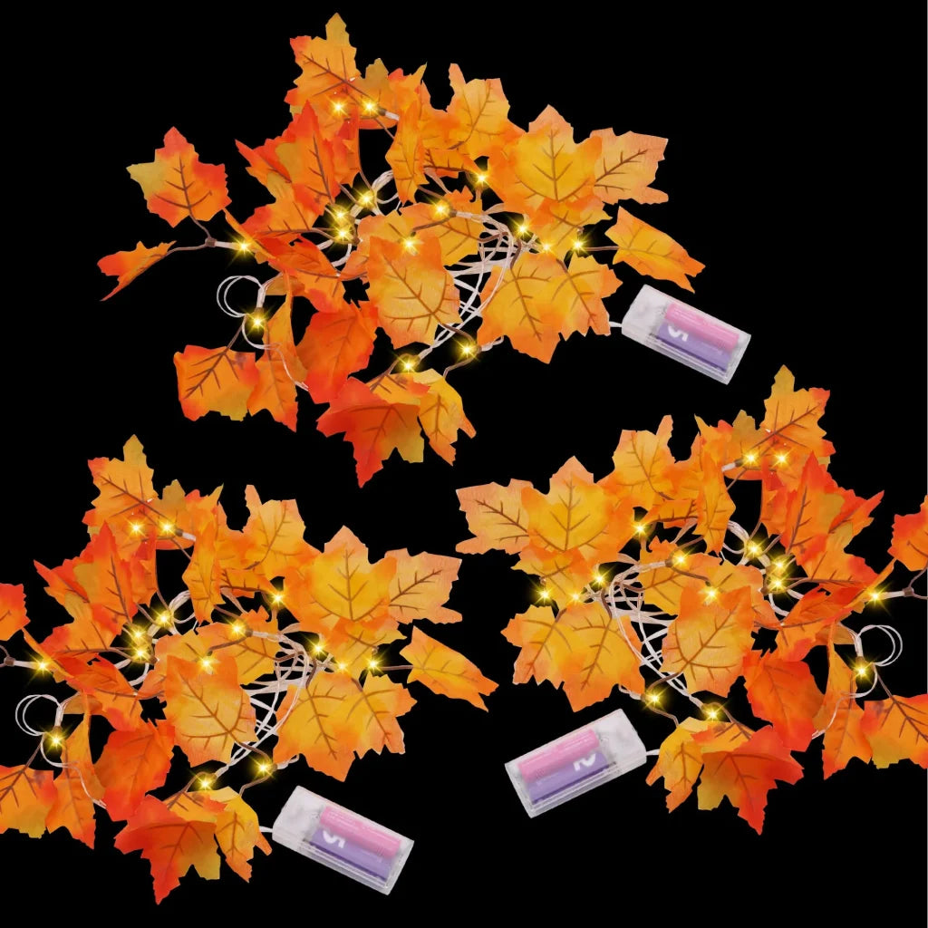 3Pack 8.2ft LED Maple Leaves Thanksgiving String Lights