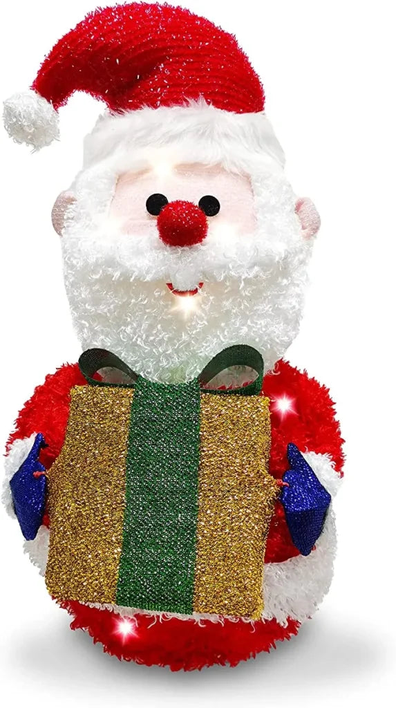 2ft Collapsible LED Light Up Yard Santa Plush