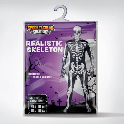 Men Realistic Skeleton Jumpsuit Costume