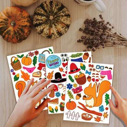 Thanksgiving Full-body Make-a-Face Mix and Match Stickers