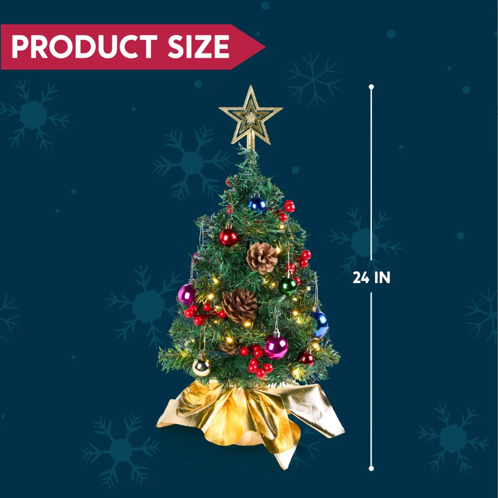 24in Gold Tabletop Mini Christmas Tree