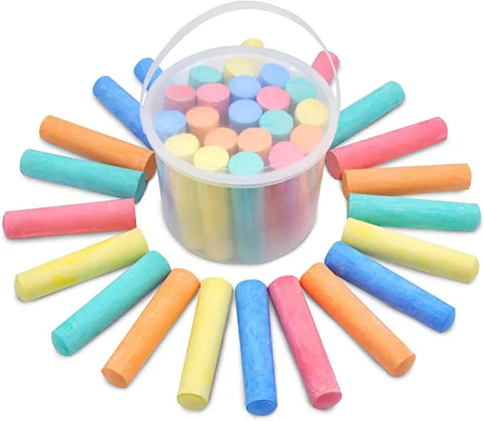 60pcs Rounded Case Washable Sidewalk Chalk