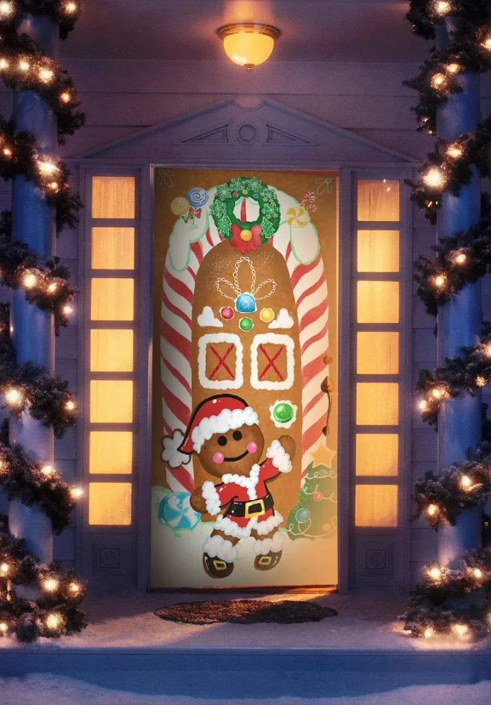 Gingerbread House Door Cover 72in x 30in