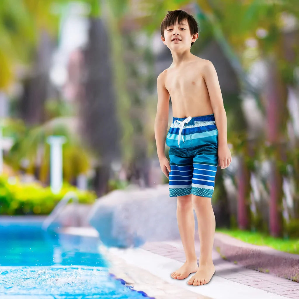 Boys Quick Dry Drawstring Swimming Trunks -1416