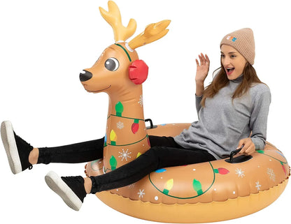 47in Reindeer Heavy Duty Inflatable Snow Tube