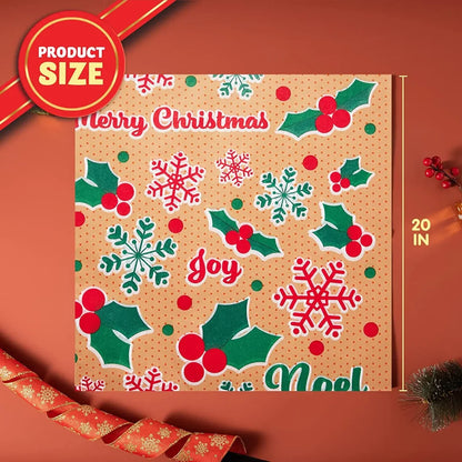 150pcs Christmas Printed Kraft Tissue Paper