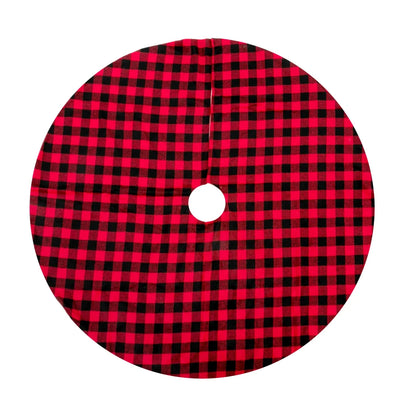 Buffalo Plaid Christmas Tree Skirt Red And Black 36in