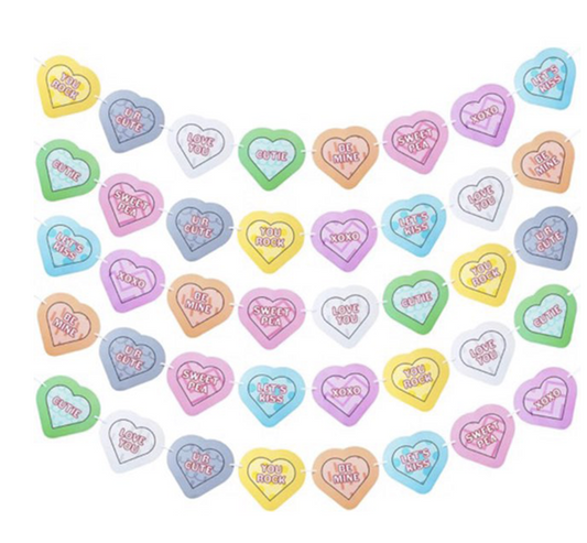 40Pcs Valentines Day Candy Hearts Garland Banners