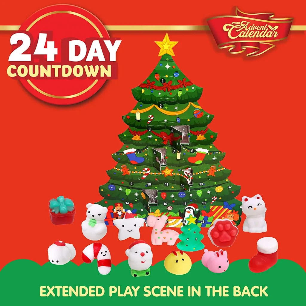 24Pcs Soft and Yielding Toys with Christmas Advent Calendar