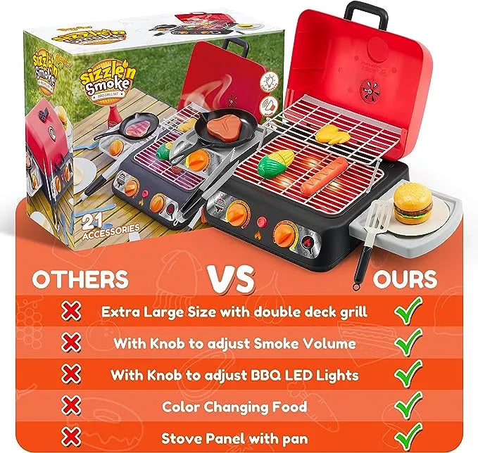 Kids 2pcs Barbecue Grill Playset