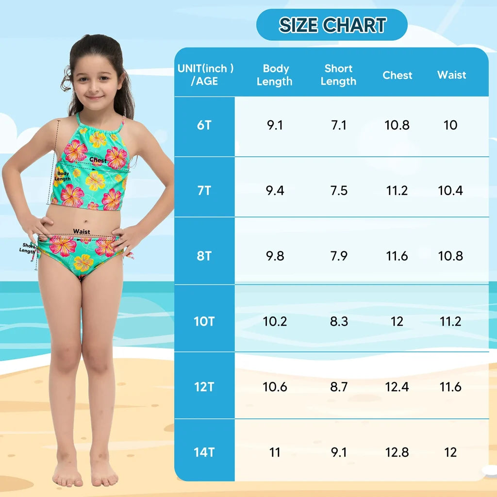 Girls Tankini Beach 2-Piece Swimsuit -12