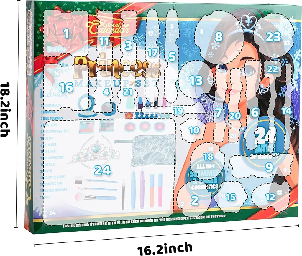 24pcs Blue Christmas Makeup Advent Calendar