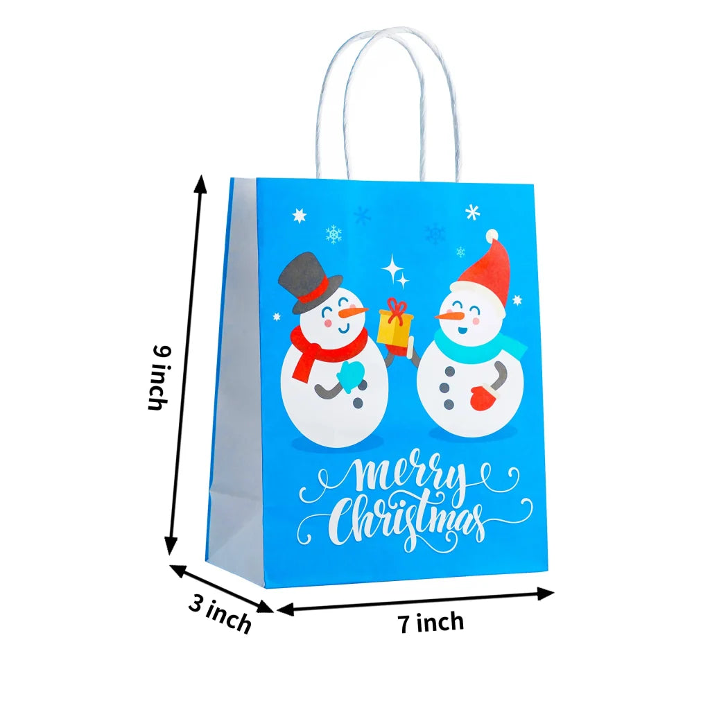 24pcs Paper Christmas Gift Bags With Handles