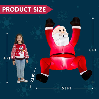 6ft Hanging Christmas Inflatable Climbing Santa