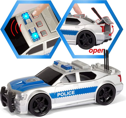 4pcs Vehicle Toys Set with Lights and Siren Sound