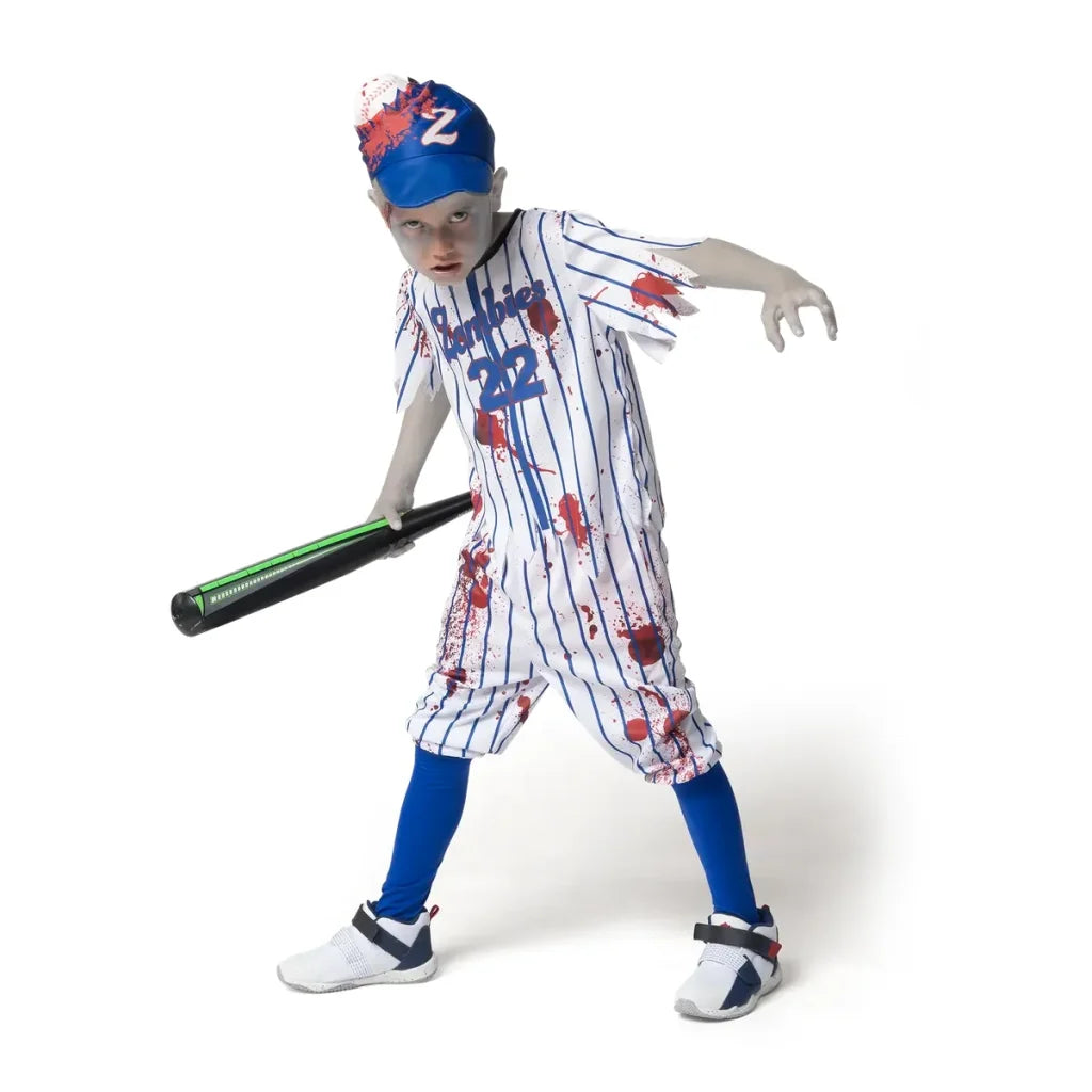 Child Boy Blue Baseball Zombie Costume