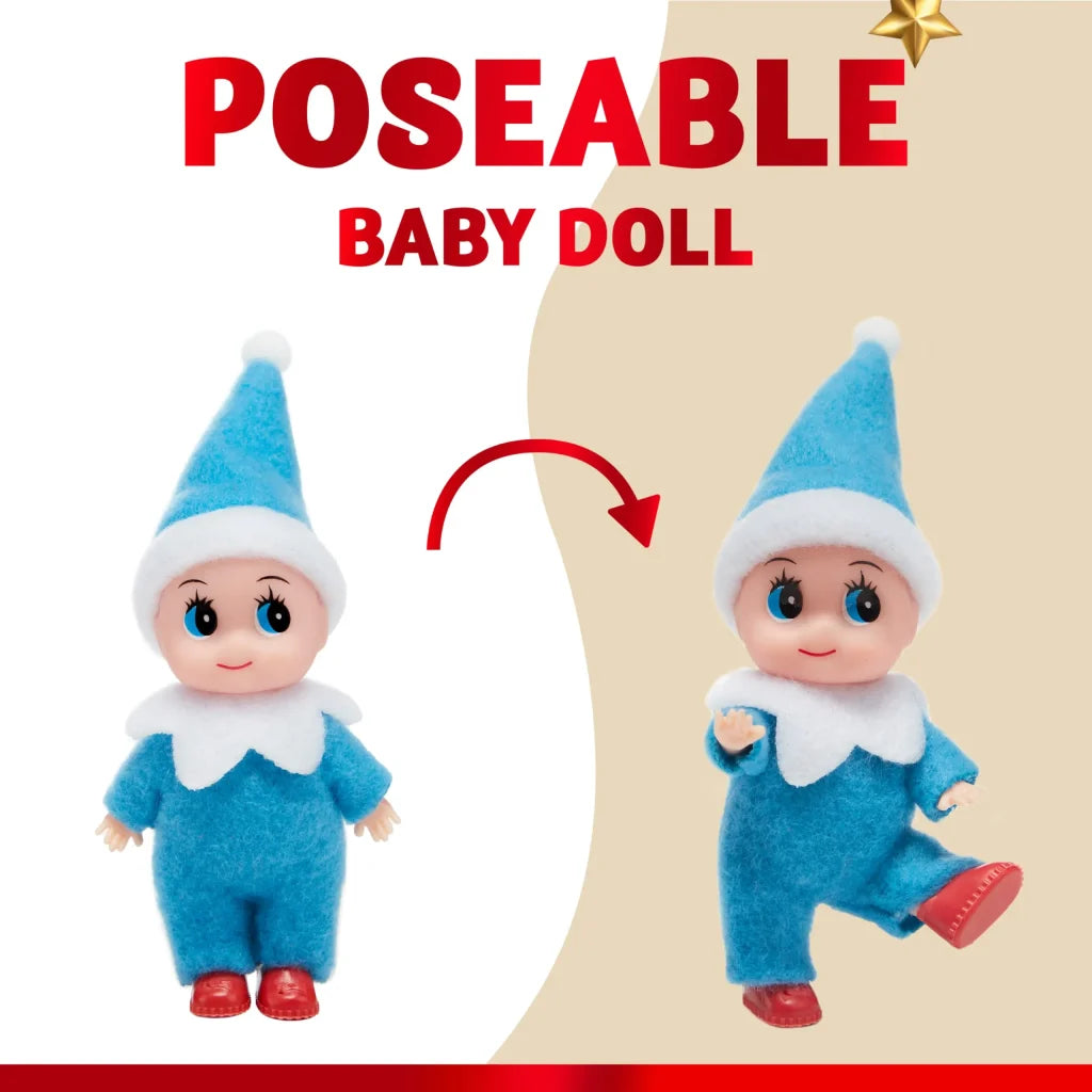 Christmas Soft Plush Blue Elf Doll for Christmas Decor